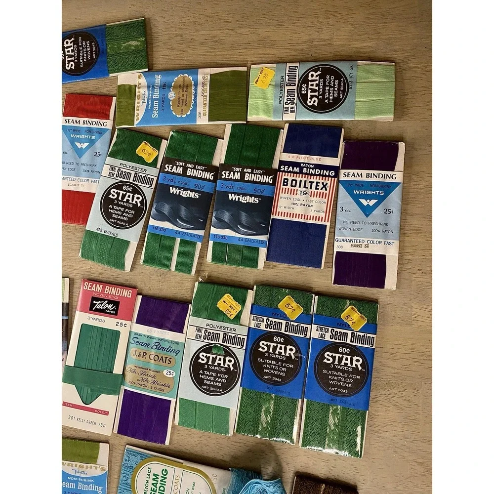 Vtg Large Lot Sewing Trim Bias Seam Binding Hem Facing Twill‎ Tape New & used